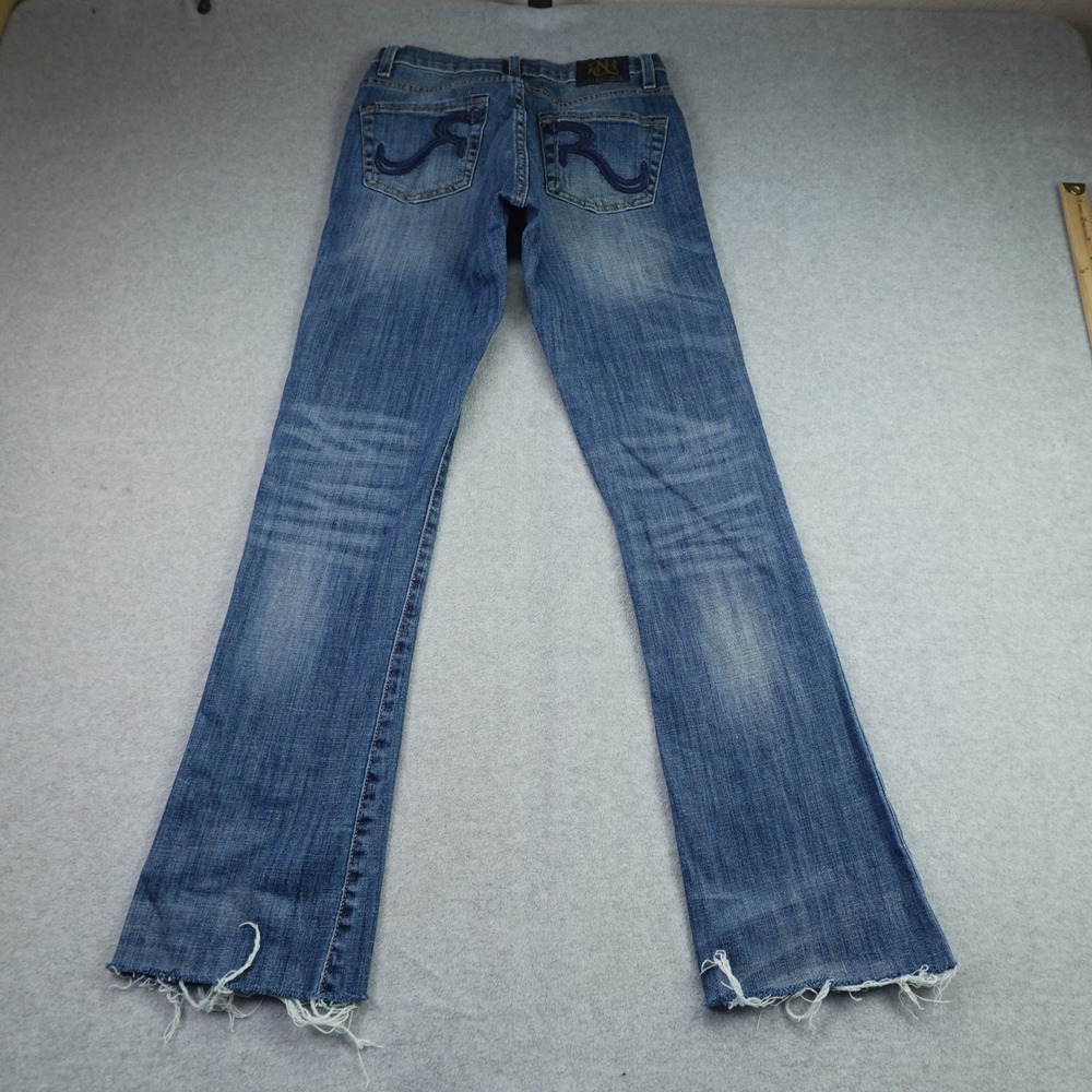 Rock Republic Jeans‎ Womens 4M Blue Kasandra Low Rise Bootcut Embroidered Denim
